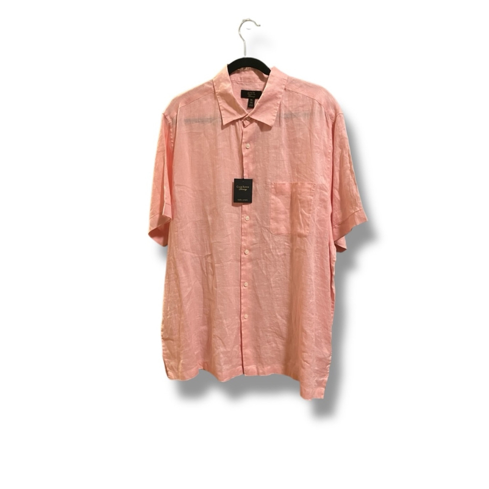 Club Room Pink 100% Linen Shirt XXL NWT - Picture 2 of 10